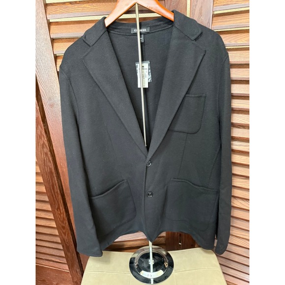 Express Other - Express Mens Black Wool Blend 2-Button Blazer Jacket Large NWT